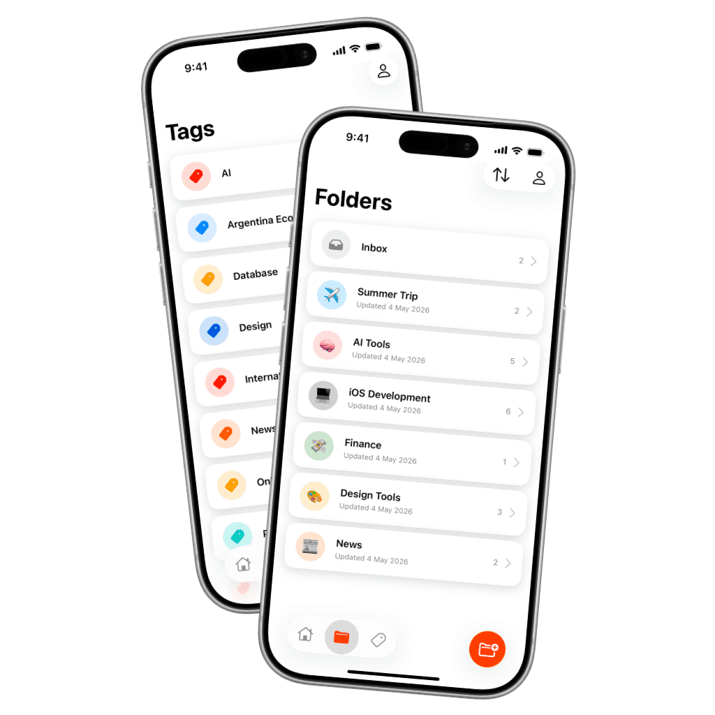 Screenshot showing folders and tags in a Leaf library